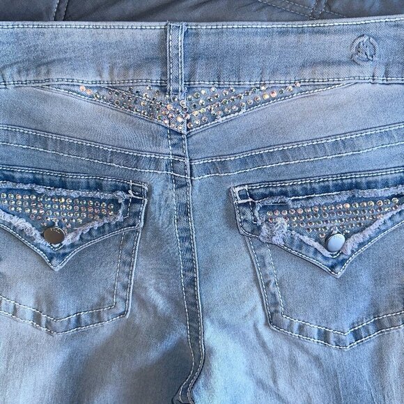 PTCL Ethical Clothing Women Light Blue Flare Bootcut Jeans Size 30 Jewel Pockets - Picture 4 of 13